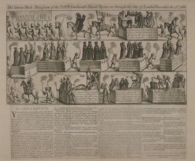 Una processione anti-cattolica, 1680 da English School