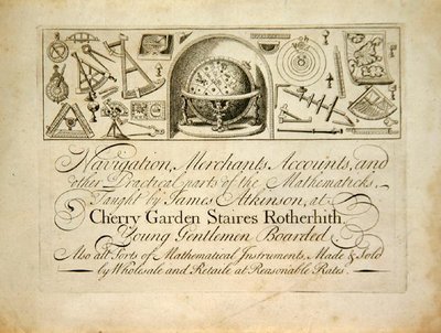 Una prima carta commerciale di Londra, c.1720 (litografia) da English School