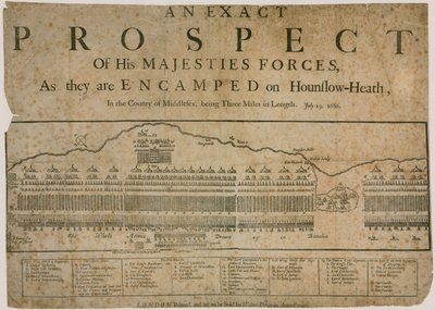 Una prospettiva esatta delle forze di Sua Maestà, come sono accampate su Hounslow Heath, 19 luglio 1686 da English School