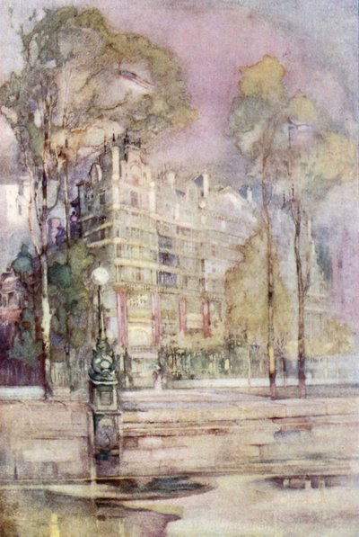 Una vista impressionista del lungofiume dell