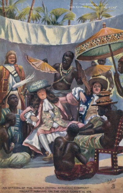 Un funzionario della Guinea (Royal African) Company stipula un trattato sulla Costa d