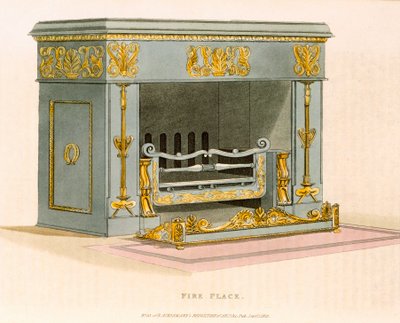Una stufa ornamentale ad aria da Ackermanns Repository of Arts II, settembre 1825 da English School