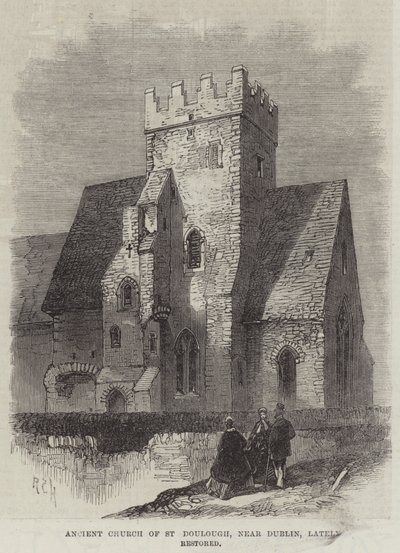 Antica chiesa di San Doulough, vicino a Dublino, recentemente restaurata da English School