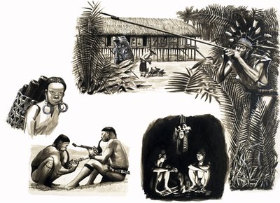 Popoli antichi del mondo: Cacciatori con cerbottana del Borneo da English School