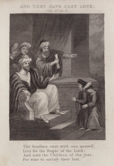 E hanno tirato a sorte, Gioele III, versetto 3 da English School
