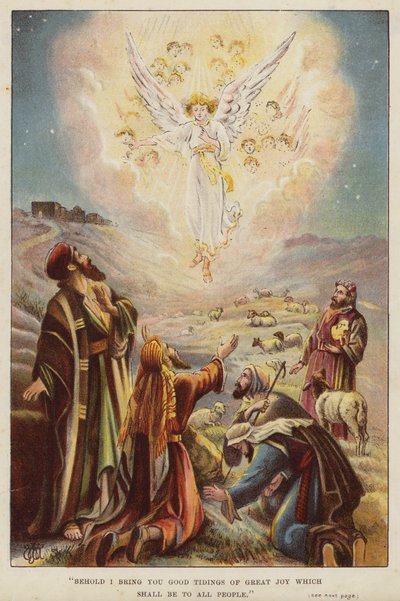 Angelo che annuncia ai pastori la nascita di Gesù Cristo da English School