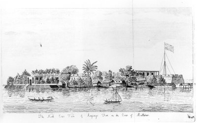 Forte di Anjengo sulla costa del Malabar, India, da Viaggio nelle Indie Orientali di John Henry Grose, 2a edizione, pubblicato nel 1766 da English School