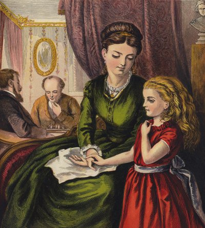 Ann e sua mamma (litografia a colori) da English School