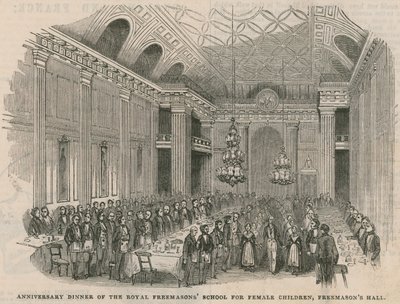 Cena anniversario della Royal Freemasons School per bambine alla Freemasons Hall da English School