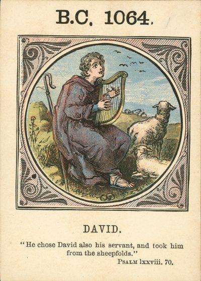 Anno Mundi: BC 1064, David (litografia a colori) da English School