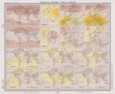 Tempo anomalo, Mondo ed Europa (litografia a colori) da English School