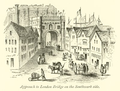 Accesso al ponte di Londra dal lato di Southwark da English School