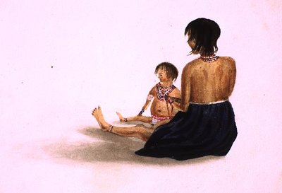 Indiano Arawaka e bambino-Demerara da English School