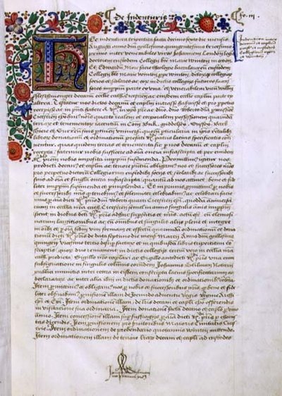 Pagina di Testo con Iniziale Illuminata 