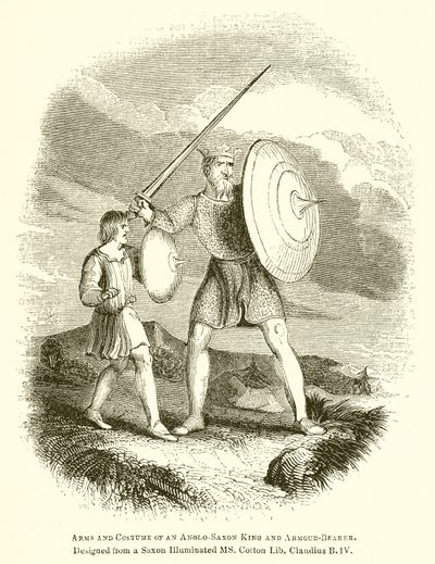 Armi e costume di un re anglosassone e portatore di armature da English School