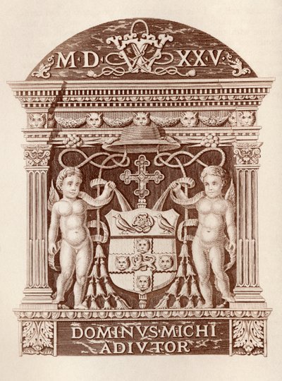 Stemma del Cardinale Wolsey in terracotta a Hampton Court Palace, da History of Hampton Court Palace in Tudor Times di Ernest Law, pubblicato a Londra nel 1885 da English School