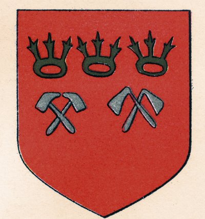 Stemma dei Muratori di Colonia, da La Storia della Massoneria, volume II, pubblicato da Thomas C. Jack, Londra, 1883 da English School