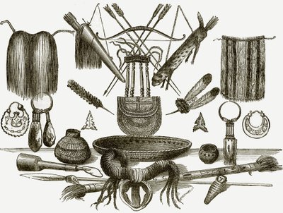 Armi, ornamenti e utensili degli indiani da English School