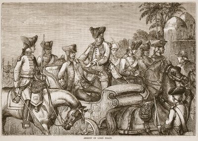 Arresto di Lord Pigot, illustrazione da Cassells Illustrated History of India di James Grant, pub. 1879 da English School