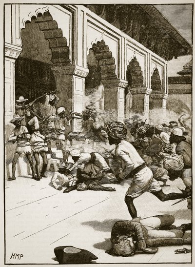 Arresto del Rajah di Benares, illustrazione da Cassells Illustrated History of England da English School