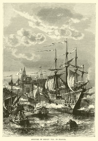 Arrivo di Enrico VIII in Francia da English School
