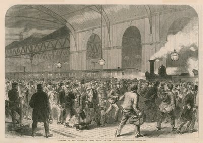 Arrivo del treno dei lavoratori alla stazione di Victoria da English School