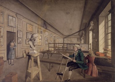 Artista che copia un busto alla Royal Academy of Arts a Somerset House, c.1780 da English School
