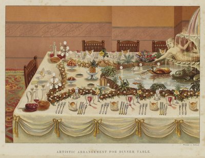 Disposizione artistica per tavolo da cena da English School