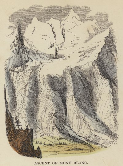 Ascesa del Monte Bianco (incisione colorata) da English School