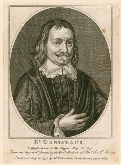 Assassinio del dottor Isaac Dorislaus, maggio 1649 (incisione) da English School