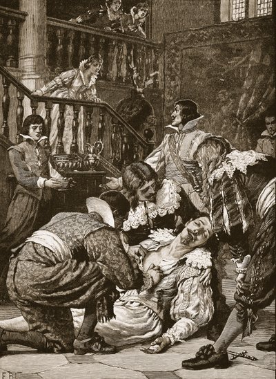 Assassinio del Duca di Buckingham, illustrazione da 
