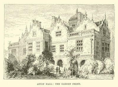 Aston Hall, fronte del giardino da English School