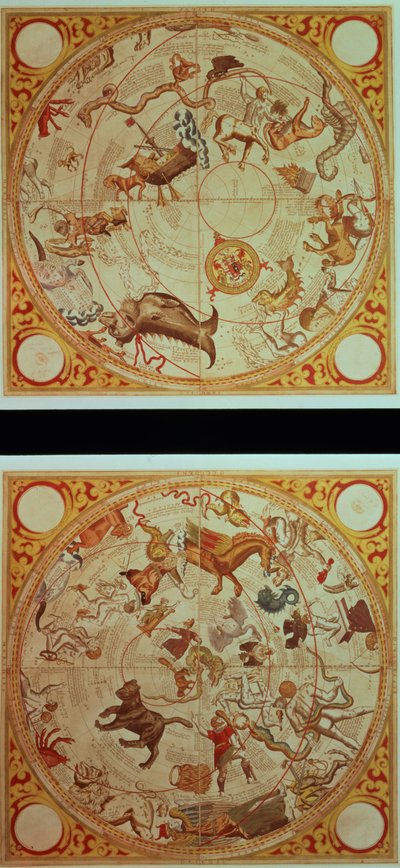 Calendario astrologico, segni dello Zodiaco, c.1660 da English School