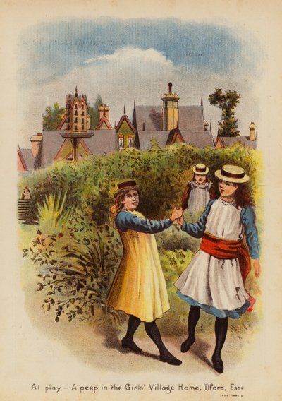 A giocare, uno sguardo nel Villaggio delle Ragazze, Ilford, Essex da English School