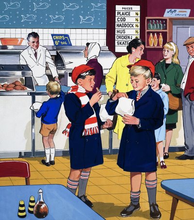 Al negozio di Fish & Chips da English School