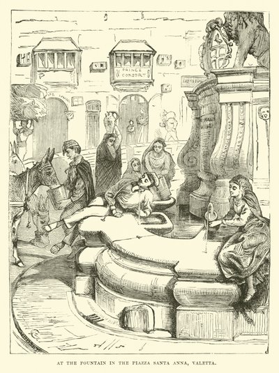 Alla fontana in Piazza Santa Anna, Valetta da English School