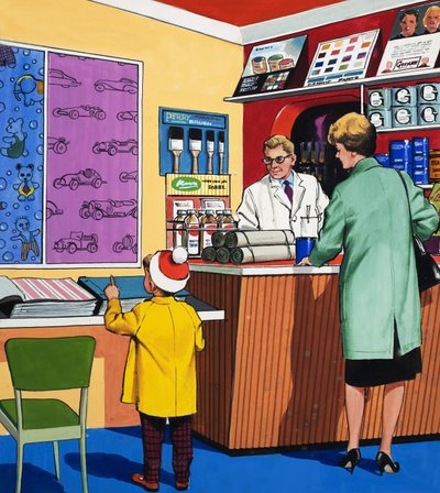 Al negozio di carta da parati da English School