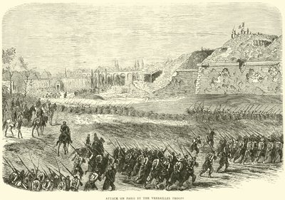 Attacco a Parigi da parte delle truppe di Versailles, marzo 1871 da English School