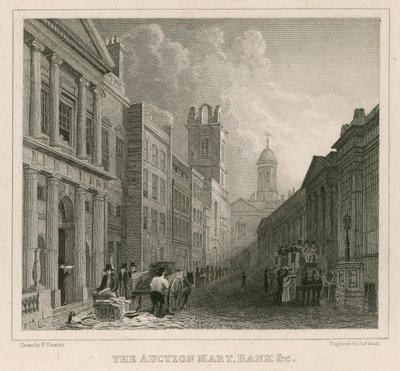 Auction Mart, St Bartholomews Lane, Londra, e Banca da English School