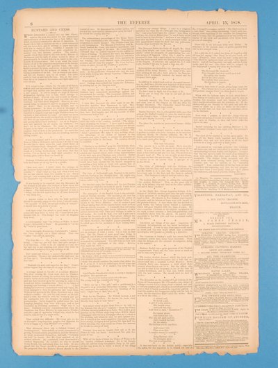 Retro di The Referee, n.35. 15 aprile 1878 da English School