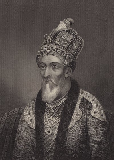 Bahadur Shah II, ultimo imperatore Mughal (incisione) da English School