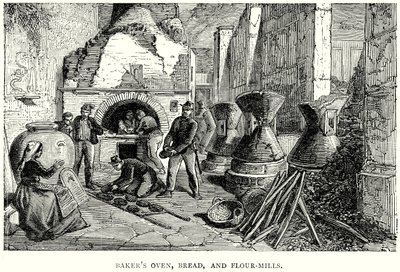 Forno, pane e mulini del fornaio (incisione) da English School