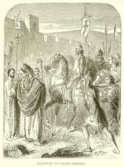 Baldovino che entra a Edessa (incisione) da English School