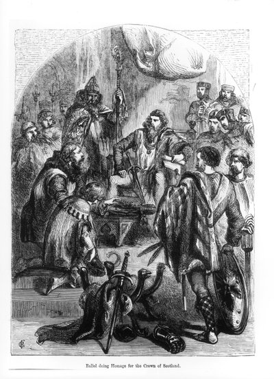 Baliol (1249-1315) rende omaggio per la corona di Scozia da English School