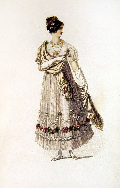 Abito da ballo, tavola di moda da Ackermann