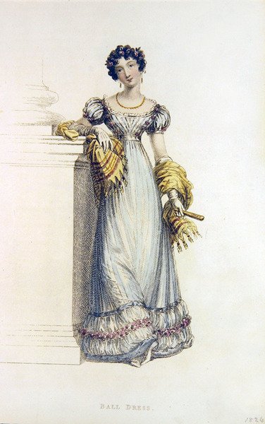 Abito da ballo, tavola di moda da Ackermann