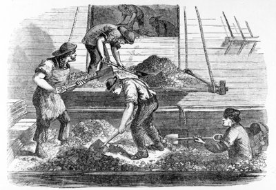 Scaricatori di Zavorra al Lavoro nel Pool, illustrazione da 