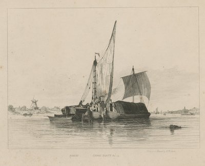 Chiatta e barche sul canale da English School