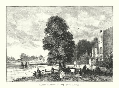 Barnes Terrace nel 1823 (incisione) da English School