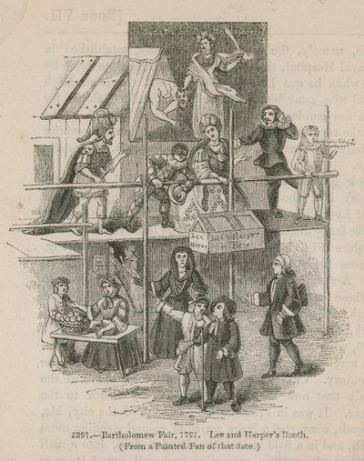 Fiera di Bartholomew, 1721; Stand di Lee e Harper da English School